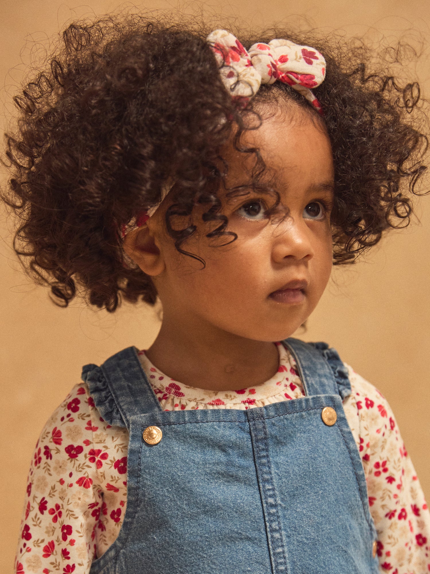 Ensemble body imprimé fleuri et chasuble en jean Bébé Fille